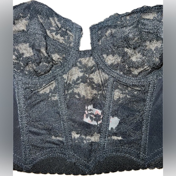 Black 34B strapless low back backless bustier underwire bra top - Picture 4 of 5